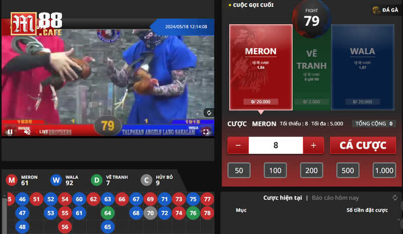 Các cửa cược hấp dẫn hiện có tại đá gà Thái Lan M88