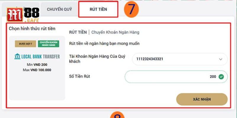 Không rút tiền M88 thành công do chưa đáp ứng đủ vòng cược